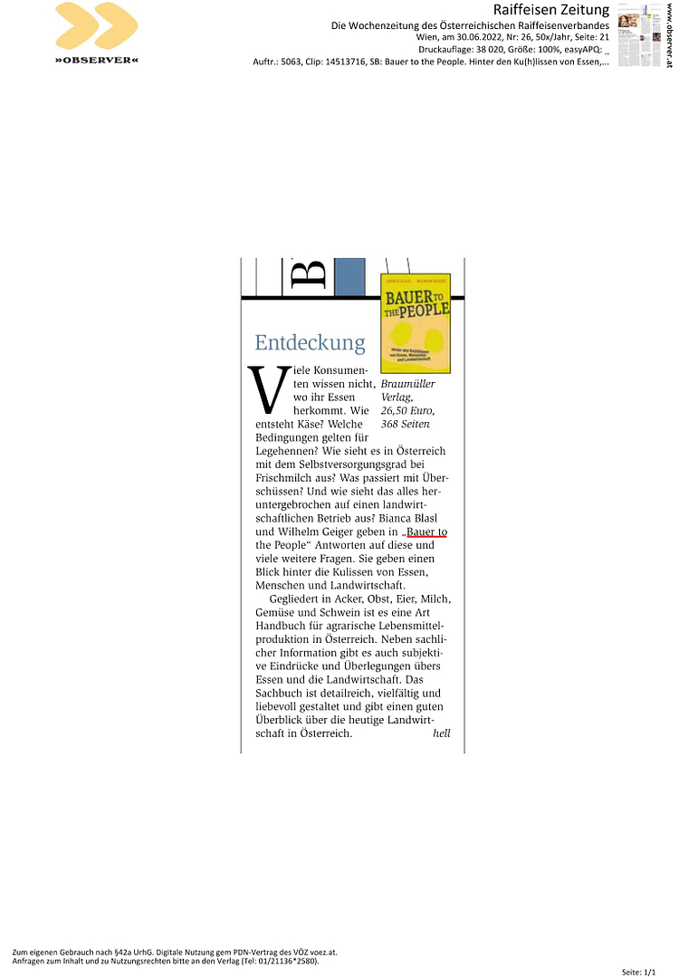 20220630_Raiffeisen Zeitung_Bauer to the People-1